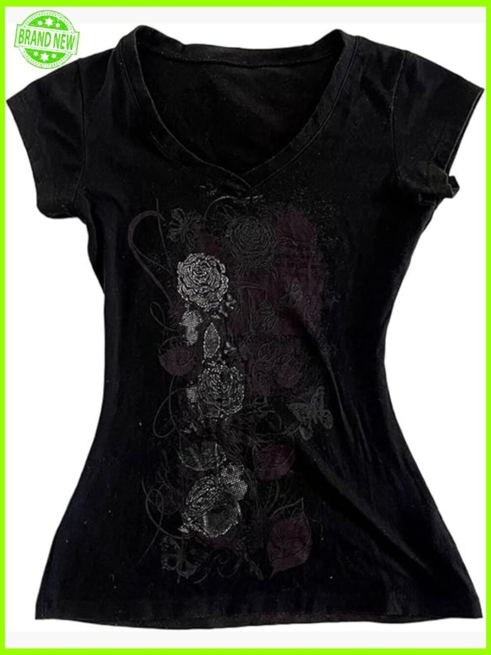 Y2K Grunge Fairy Tee Women Emo Goth Short Sleeve Streetwear